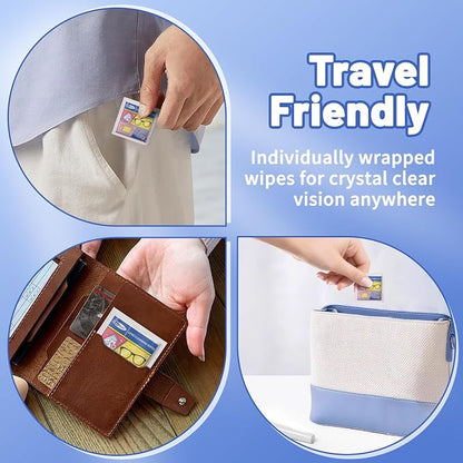 200 Pcs Cleaning Wipes for Glasses,Pre-Moistened Lens Cleaning Wipes, Computer & Laptops Screens, Smart Phones, Optical Lens, Goggles, and Watch Screen l Quick-Dry and Scratch-Free