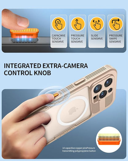 Lanhiem Magnetic for iPhone 16 Pro Max Case, IP68 Waterproof Dustproof Case, [Compatible with Magsafe] [Built-in Screen Protector] Full Body Heavy Duty Rugged Phone Cover 6.9 inch, Desert