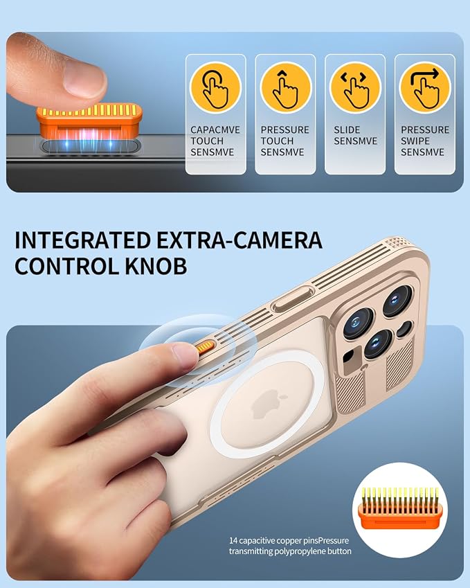 Lanhiem Magnetic for iPhone 16 Pro Case, IP68 Waterproof Dustproof Case, [Compatible with Magsafe] [Built-in Screen Protector] Full Body Heavy Duty Rugged Phone Cover 6.3 inch, Desert