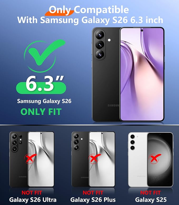 Temdan Designed for Samsung Galaxy S26 Case Waterproof, Built-in Lens & Screen Protector Military Shockproof Dropproof IP68 Underwater Full Body Phone Case for Galaxy S26 5G 6.3"-Purple (2026)