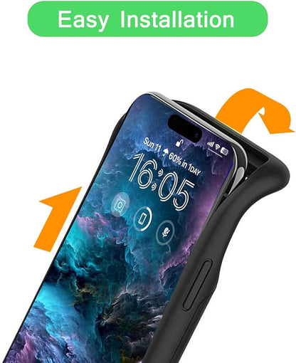 Wireless Charging Case for iPhone 16, 10000mAh High Capacity Portable Rechargeable Protective Extended Battery Case Qi Wireless Charging with iPhone 16(6.1 inch) Extended Battery Charger Case (Black)