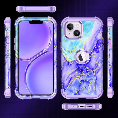 Casetego for iPhone 13 Case,iPhone 14 Case,Three Layer Heavy Duty Sturdy Shockproof Protection Full Rugged Hard PC+Soft TPU Bumper Protective Girls Case for Apple iPhone 13/14 6.1 inch,Cobalt Violet