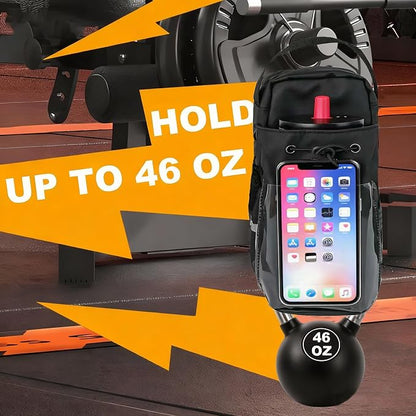 Magnetic Gym Bag for Men & Women – Strong Magnetic Water Bottle Holder & Touch-Screen Phone Pocket | Adjustable Strap Sling Bag for Gym, Travel, Sports | Keep Items Secure & Off Dirty Floors
