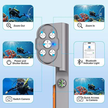 Beasyjoy Underwater Snorkeling Diving Phone Case for iPhone 16/15/14/13 Pro Max Samsung Galaxy S25/S24/S23 Ultra, Waterproof Professional Scuba Dive Case for Underwater Photo & Video, Gray