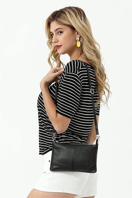 befen Genuine Leather Wristlet Clutch Wallet Purses Small Crossbody Bags for Women with RFID Blocking Card Slots