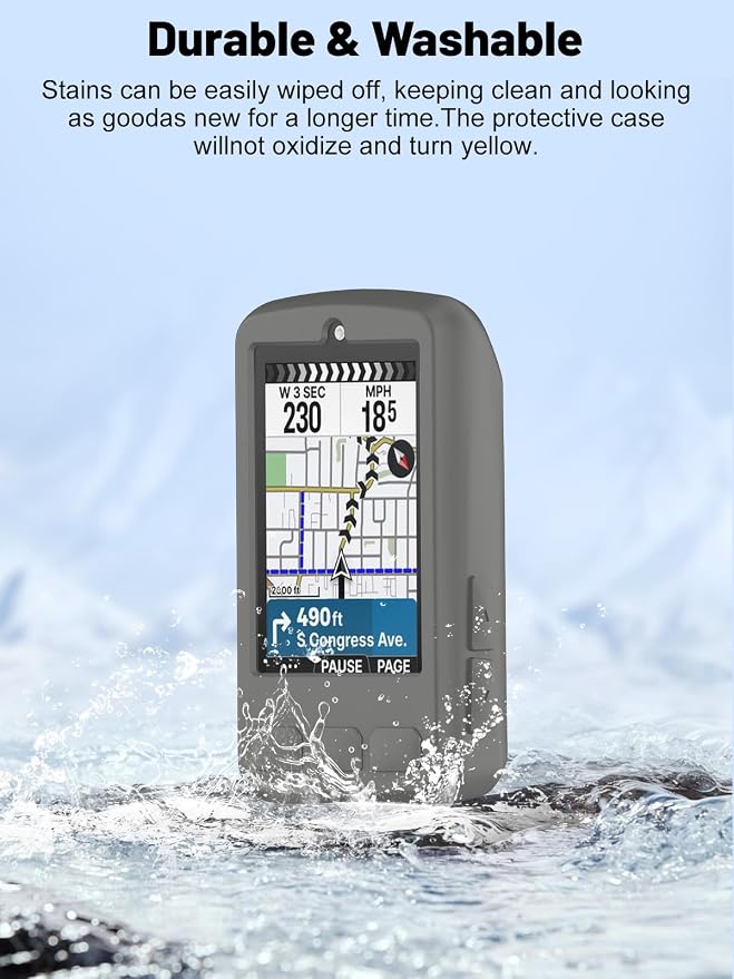 Silicone Protective Case for Wahoo ELEMNT Bolt V3 Cycling Computer, Full-Body Protective Cover with Precise Cutout, Shockproof Dustproof Protector Sleeve & Scratch-Resistant Sleeve (Grey)