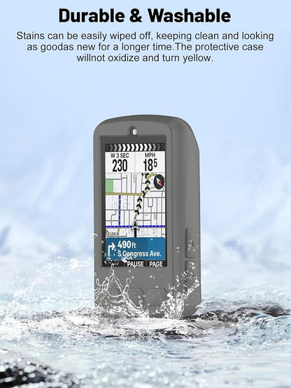 Silicone Protective Case for Wahoo ELEMNT Bolt V3 Cycling Computer, Full-Body Protective Cover with Precise Cutout, Shockproof Dustproof Protector Sleeve & Scratch-Resistant Sleeve (Grey)