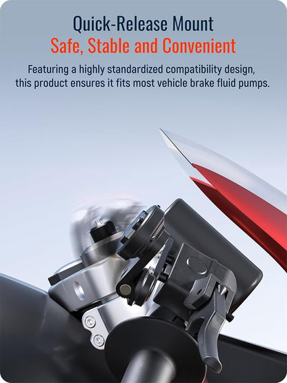 sincetop Motorcycle Brake Reservoir Mount - Series Q [ Quad ] - Brake Pump Cover Scooter/Moto Phone Holder, Quick Release Aluminum Moto Motobike Tank Cell Phone Base Stand