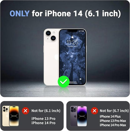 jaroco Magnetic for iPhone 14 Case, [Compatible with MagSafe][Military Grade Drop Protection][Heavy Duty Protection][Non-Slip][Shockproof] 2-Layer Durable Bumper Phone Case 6.1''-Blue Purple