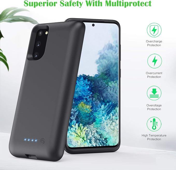 Feob Battery Case for Galaxy S20[6.2 inch], 7500mAh Rechargeable Portable Charger Case Extended Battery Pack for Samsung Galaxy S20 (Not for S20 Plus,S20+,S20 Utral,S20FE)
