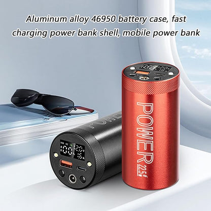 Aluminum Alloy 46950 Battery Case Quick Charging PowerBank Shell Durability Lightweight Portable Design for Outdoor Use