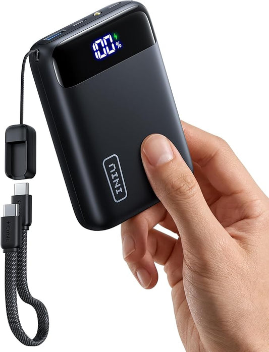 INIU Power Bank, Smallest 20000mAh Portable Charger with USB C Cable, 22.5W PD Fast Charging Phone Battery Pack, LED Display Powerbank for Xiaomi iPhone 17 16 15 14 Pro Samsung S25 Google iPad etc