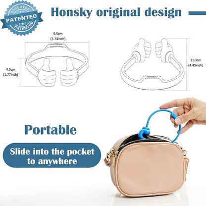Honsky Cell Phone Tablet Stands (Pack of 5) Thumbs-up Cellphone Holder, Tablet Display Stand, Mobile Smartphone Mount Cradle for Desk Desktop - Universal, Multi-Angle, Cute, Blue