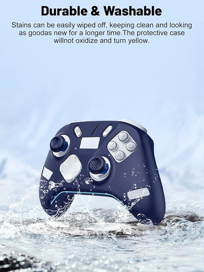 Silicone Protective Case for Flydigi Apex 5 Wireless Controller, Full-Body Protective Cover with Precise Cutout, Shockproof Dustproof Protector Sleeve & Scratch-Resistant Sleeve (Blue)