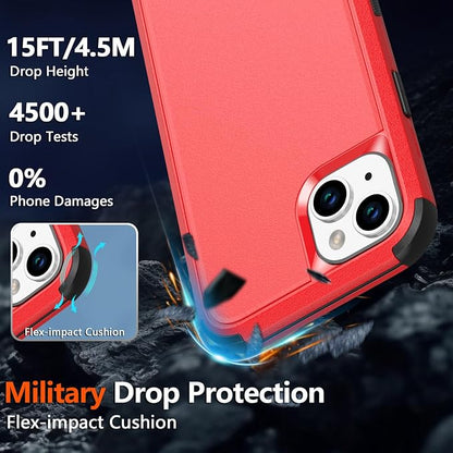 Diverbox for iPhone 13 Phone Case,iPhone 13 Magnetic Case [with Screen Protector & Camera Lens Protector ] Heavy Duty Phone Case for iPhone 13 (Magnetic Red)