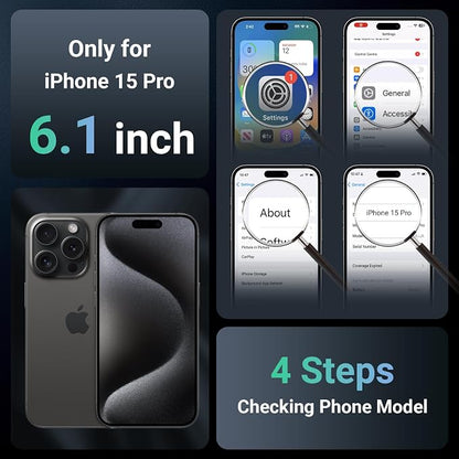 jaroco Magnetic for iPhone 15 Pro Case, [Compatible with MagSafe][Military Grade Drop Protection][Heavy Duty Protection][Non-Slip][Shockproof] 2-Layer Durable Bumper Phone Case 6.1''-Black