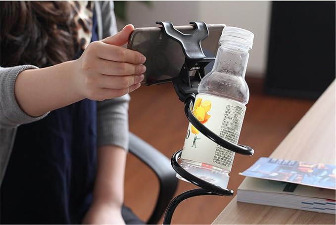 AMS Cell Phone Holder, Clip Holder, Lazy Bracket Flexible Long Arms for All Mobile, Fit On Desktop Bed Mobile Stand for Bedroom, Office, Kitchen