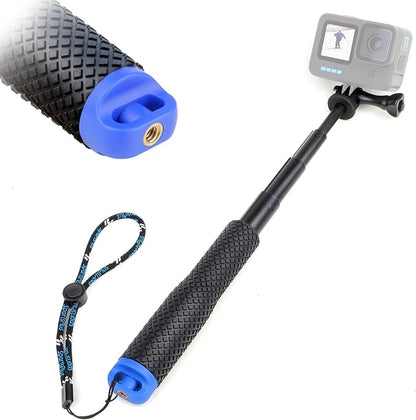 7''-23'' Extendable Selfie Stick for GoPro, Waterproof Handle Grip Monopod Portable Extension Pole for Hero 13 12 11 10 9 8 7 6/AKASO/DJI Osmo Action 6 5 Pro 4 3, Ideal for Travel Vlog