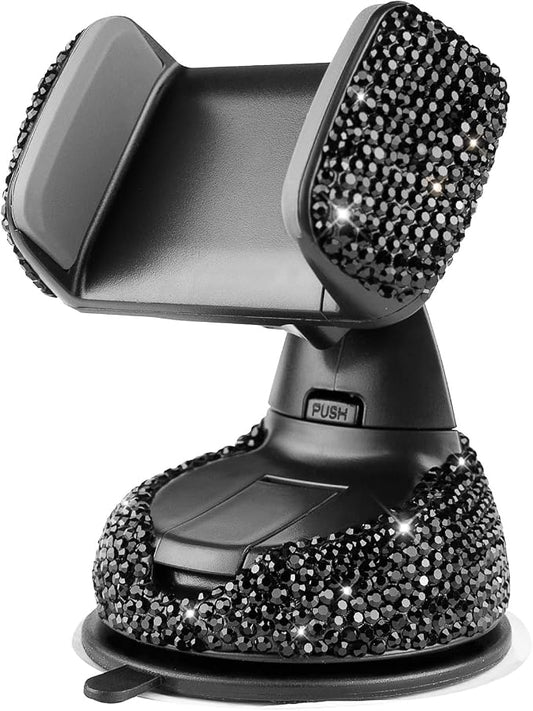eing Car Phone Mount Bling Crystal Cell Phone Holder with One More Air Vent Base,Universal Universal Phone Car Air Vent Mount Holder Cradle for Dashboard,Windshield and Air Vent,Black