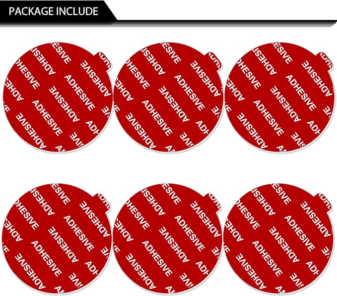 PKYAA Dashboard Pad Mounting Disk Sticky Adhesive Replacement Kit, 6pcs 3.15"(80mm) Circle Heat Resistant Double-Sided Stickers for Suction Cup Car Phone Holder Disc & Windshield Dash Cam