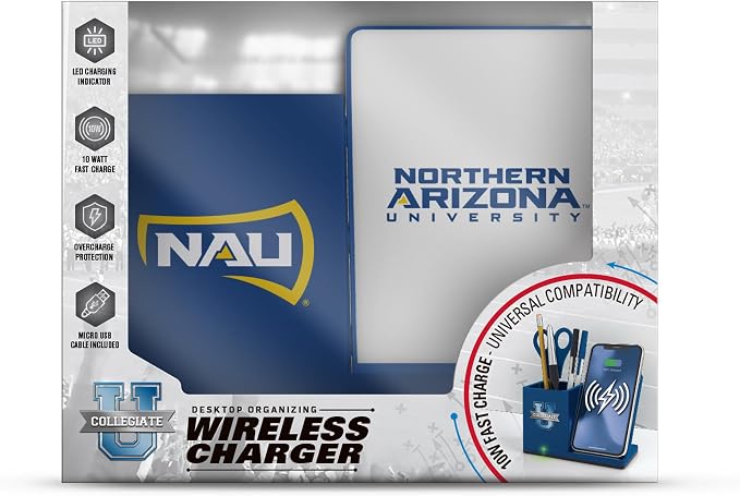SOAR NCAA Unisex Wireless Charging Stand with Desktop Organizer