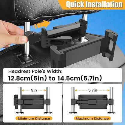 najiaxiaowu PC Tablet Mounts 2 Pack Tablet Holder for Car,ipad Headrest Mount for 5.5-18.4 Inch ipad/Phones Car Tablets Holder with 360°Rotating Adjustable,Black