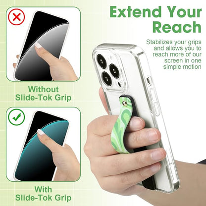Weewooday 6 Pieces Phone Grip Holder Cell Phone Grip Strap Telescopic Finger Strap Stand Universal Finger Kickstand for Most Smartphones(Stylish)