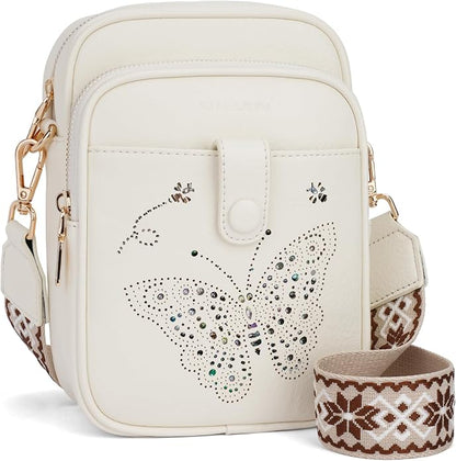 KITEVIUN Crossbody Bags for Women Leather Crossbody Purse Small Shoulder Phone Purse with Adjustable Strap & RFID Card Slots