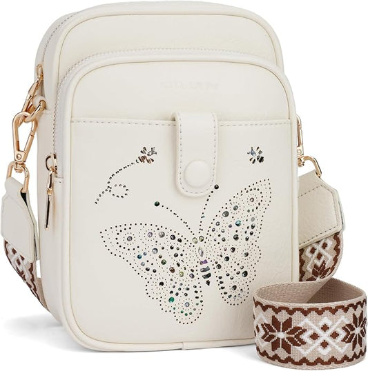 KITEVIUN Crossbody Bags for Women Leather Crossbody Purse Small Shoulder Phone Purse with Adjustable Strap & RFID Card Slots