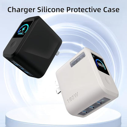 Charger Case Compatible with Anker GaNPrime 160W, for Silicone Protection & Portable Cover (Orange)
