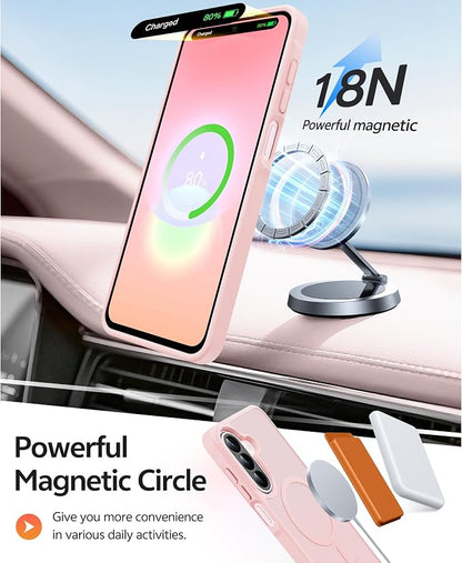 FNTCASE for Galaxy A27 5G Phone Case, Fit for Magsafe, Screen Protector | Translucent Matte, 14FT Military Grade Drop Protection, Slim Shockproof Protective, for Samsung A 27 4G Cover, Light Pink