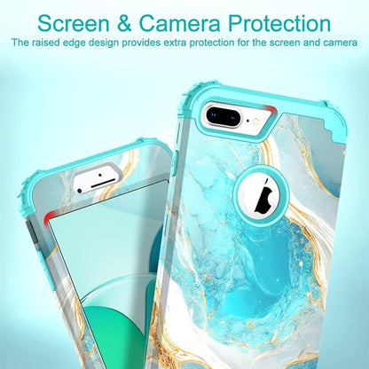 Hocase for iPhone 8 Plus Case, iPhone 7 Plus Case, Heavy Duty Shockproof Protection Hard Plastic+Silicone Rubber Hybrid Protective Case for iPhone 7 Plus/iPhone 8 Plus - Teal