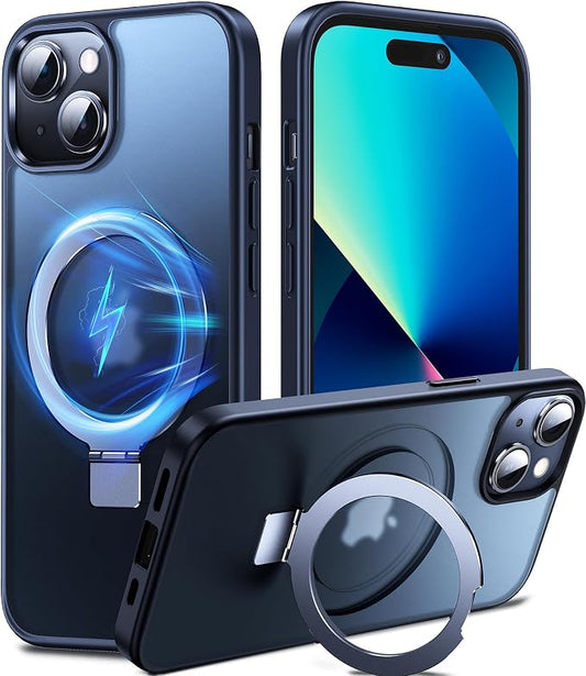 Chicfun 3-in-1 [Magnetic+Kickstand+Ring Holder] for iPhone 14 Plus Case with Stand Ring Holder， Compatible with MagSafe, Military Shockproof Kickstand Phone Case iPhone 14 Plus Cover Black