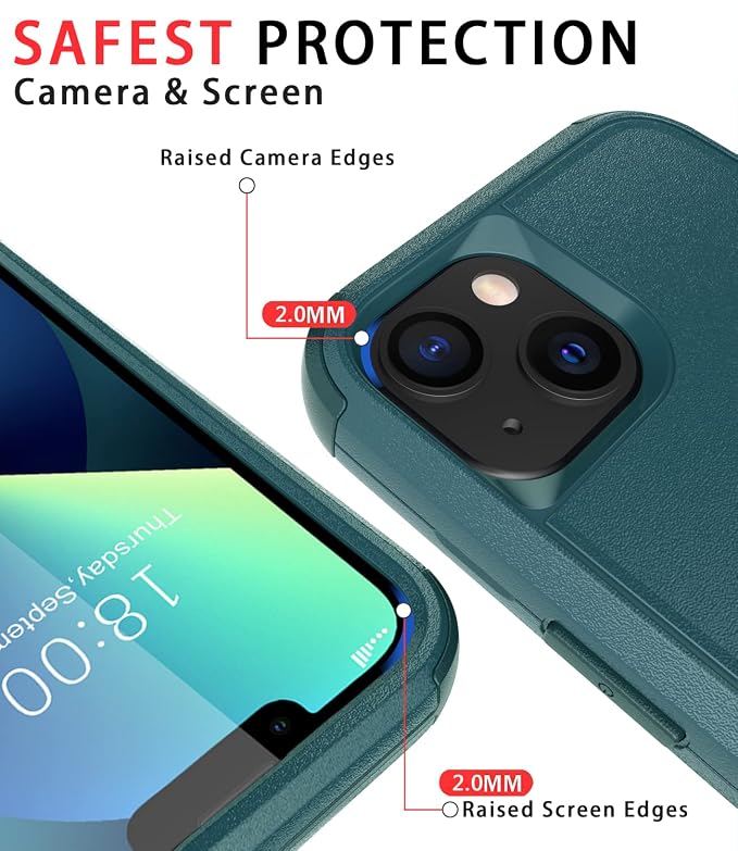 Diverbox for iPhone 13 Case [Shockproof] [Dropproof] [Dust-Proof],Heavy Duty Protection Phone Case Cover for Apple iPhone 13 (Dark Green)
