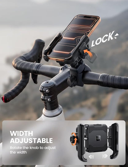 Lamicall Motorcycle Bike Phone Mount - [Upgrade Vibration Dampener] [Camera Friendly] Bike Phone Holder Handlebar Clamp, Bicycle Cell Phone Mount, iPhone 17 16 Pro Max, Galaxy S25 Ultra, 6-7.2" Phones