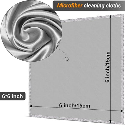 Portable Glasses Cloth Keychain,2-Sided Glasses Cleaner & Polishing Cloths Pouch,Microfiber Eye Glasses Lens Cleaning Coth Wipes Kit Pocket,Color 6X 6-Inch
