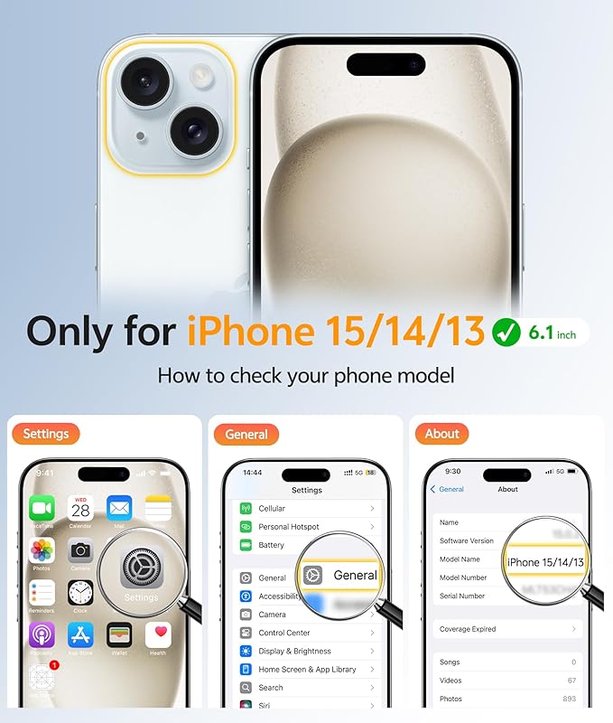 FNTCASE for iPhone 15 Case: for iPhone 14 Case & iPhone 13 Case [Compatible with Magsafe] Translucent Matte Cases with [Screen Protector] Military Grade Shockproof Protective Phone Cover - Off White