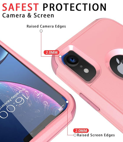 Diverbox for iPhone Xr Case [Shockproof] [Dropproof] [Dust-Proof],Heavy Duty Protection Phone Case Cover for Apple iPhone XR (Pink)
