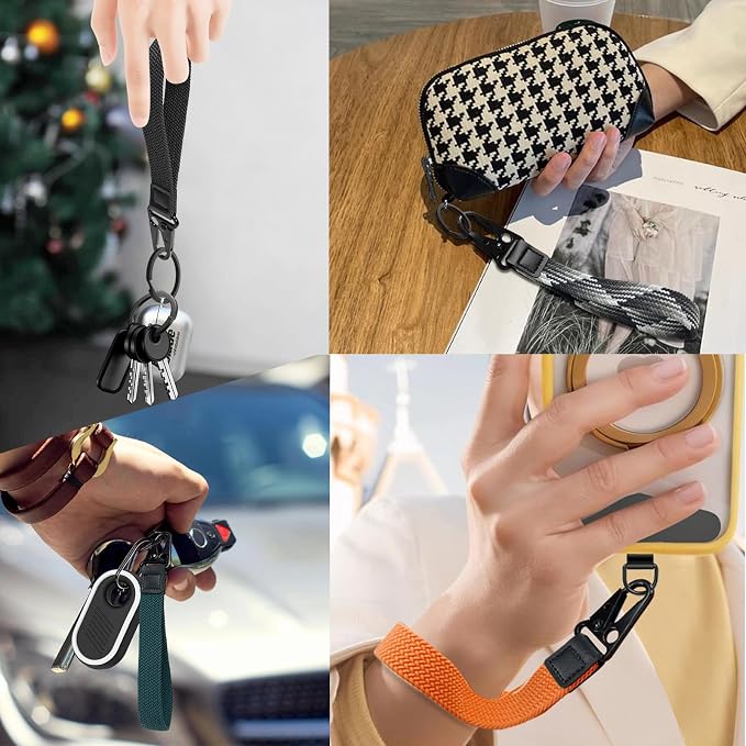 Stretchy Wristlet Keychain, Wrist Lanyard Strap Key Chain Holder to Hold Keys Wallet Phone ID Badge for Men Women