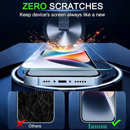 IMBZBK 3 Pack Screen Protector for iPhone 14 Tempered Glass with 3 Pack Camera Lens Protector, Accessories 9H Anti Scratch for Apple 14, 2.5D Curved, Case Friendly, Transparent