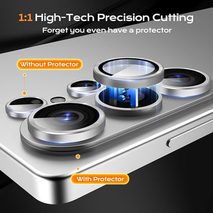 Camera Lens Protector for Samsung Galaxy S26 Ultra, Sapphire Glass Metal Individual Camera Cover Screen, Anti-drop, Case Friendly- White