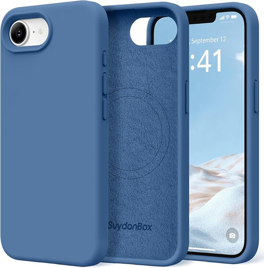 Magnetic for iPhone 17e/iPhone 16e Case, Compatible with MagSafe, [Soft Anti-Scratch Microfiber Lining] Slim Silicone Shockproof Protective Phone Case for iPhone 17e/16e 6.1", Lake Blue