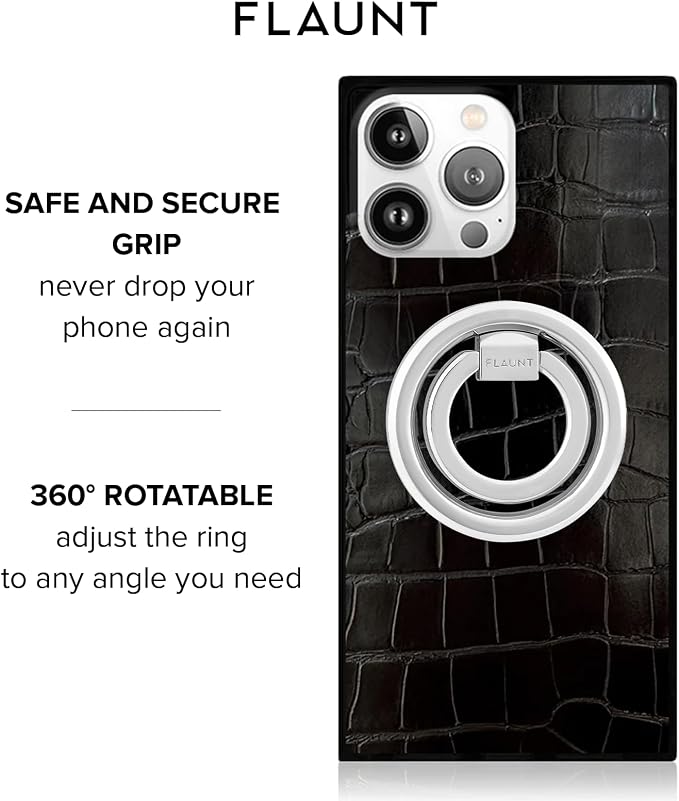 Flaunt MagSafe Phone Ring Holder & Stand - Removable MagSafe Phone Holder for Hand - Durable & Lightweight - Stylish Magnetic Grip Ring for iPhone 17 Pro Max/16 Pro Max/15/14/13/Pixel 10 (Silver)
