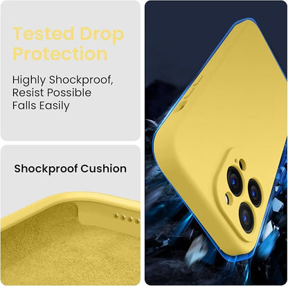 FireNova Designed for iPhone 14 Pro Max Case, Silicone Upgraded [Camera Protection] Case, Soft Anti-Scratch Microfiber Lining Inside, 6.7 inch, Yellow
