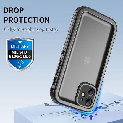 SPORTLINK Compatible with iPhone 12 Mini Waterproof Shockproof Case - Full Body Heavy Duty Underwater Dustproof Rugged 360 Protective Military Grade 5.4 Inch with Camera/Screen Protector (Black)