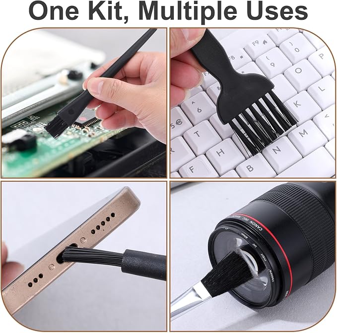 7 Pcs Keyboard Cleaning Kit with Keycap Puller Switch Puller Multifunctional Keycaps Removal Tool Mini Anti-Static Dust Brush Keyboard Key Remover for Computer Keyboards Motherboard Camera Small Space