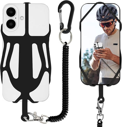 HOTEMIA Silicone Phone Lanyard Holder with Carabiner, Universal Phone Strap,Anti-Theft Phone Case with retractable tether
