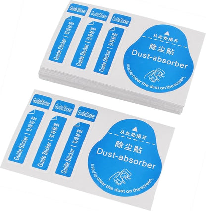 uxcell 50pcs Dust Removal Stickers, Computer Cellphone Tablet Screen Cleaning Decals, 8 x 5cm Laptop Absorber LCD Dusting Stickers Tools for Cell Phone Tempered Glass Screen Film