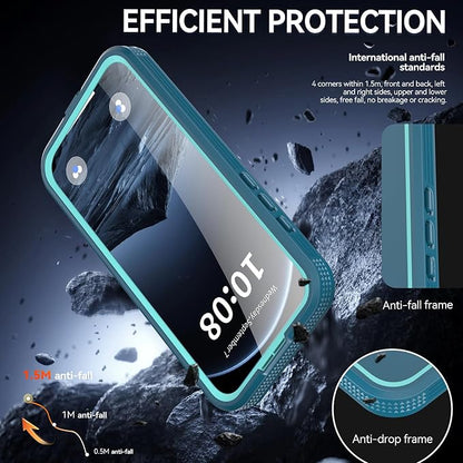 Omio for iPhone 17 Pro Max Waterproof Case Compatible with MagSafe, Magnetic Waterproof Full Body IP68 Underwater Case Built-in Screen Protector Military Grade Shockproof Cover for Men Women Teal
