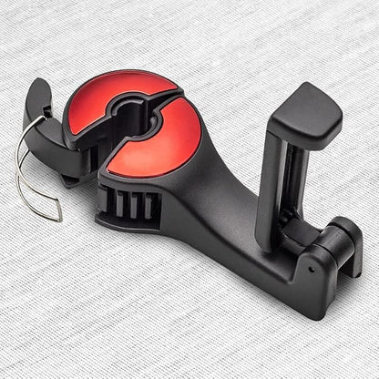Car Headrest Hidden Hook with Phone Holder Multifunctional Seat Back Hanger for Snack Handbag Purse Cloth Invisible Car Hook - (Color: Red)
